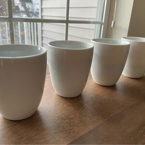 Set of White Ceramic Mugs